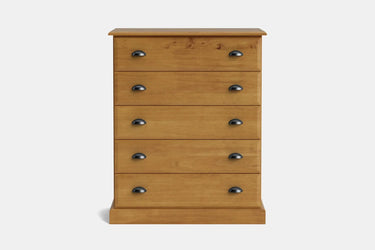Andorra 5 Drawer Tallboy - NZ Made at online8 furniture store Auckland
