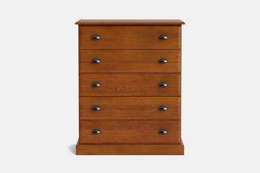 Andorra 5 Drawer Tallboy - NZ Made at online8 furniture store Auckland