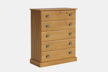 Andorra 5 Drawer Tallboy - NZ Made at online8 furniture store Auckland