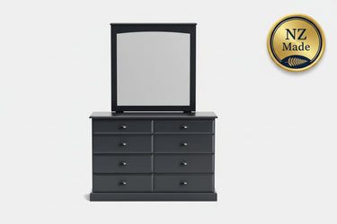 Andorra 8-Drawer Dresser & Mirror - NZ Made at online8 furniture store Auckland