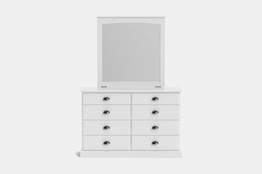 Andorra 8-Drawer Dresser & Mirror - NZ Made at online8 furniture store Auckland