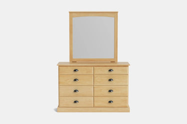 Andorra 8-Drawer Dresser & Mirror - NZ Made at online8 furniture store Auckland