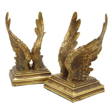 Angel Wing Book Ends - Gold at online8 furniture store Auckland