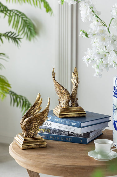 Angel Wing Book Ends - Gold at online8 furniture store Auckland