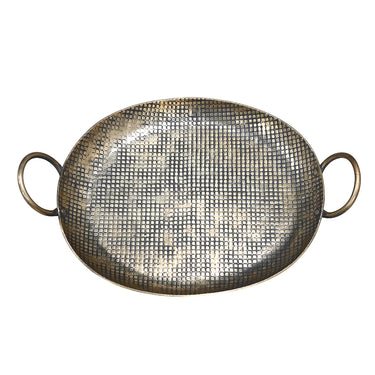 ANKARA Tray w/Handles - Vintage Brass Finish at Online8 Furniture Auckland NZ