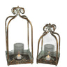 Antique Brass lanterns Set/2 at online8 furniture store Auckland