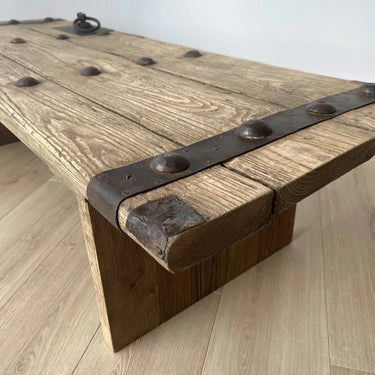 Antique Elm Door Coffee Table at online8 furniture store Auckland