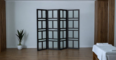 Antique Elm Room Divider - Black at online8 furniture store Auckland