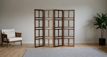 Antique Elm Room Divider - Walnut at online8 furniture store Auckland