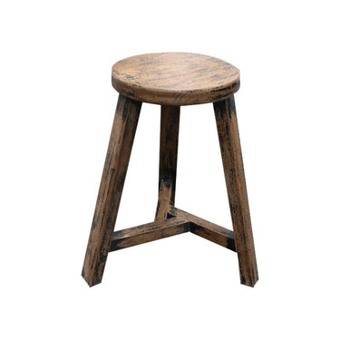 Antique Elm Round Stool at online8 furniture store Auckland
