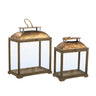 Antique Gold Lantern Set/2 at online8 furniture store Auckland