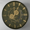 Antique Gold Wall Clock with Gears at online8 furniture store Auckland