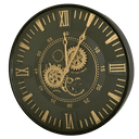 Antique Gold Wall Clock with Gears at online8 furniture store Auckland