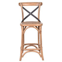 Antique Oak Cross Back Barstool - 75cm at online8 furniture store Auckland