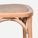 Antique Oak Cross Back Barstool - 75cm at online8 furniture store Auckland