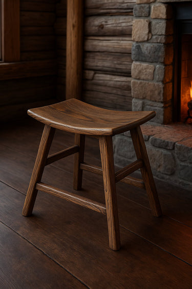 Antique Stool _ Elm at Online8 Furniture Auckland NZ
