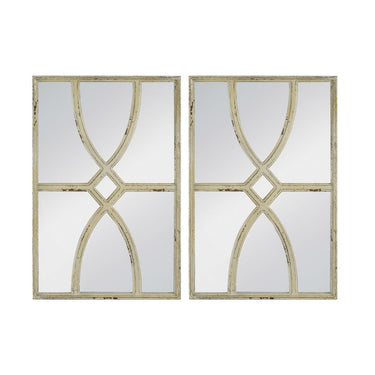 Antique White Carved Wall Mirror Set/2 at online8 furniture store Auckland