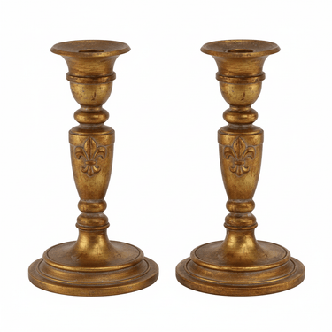 Antiqued Gold Candle Holder - Small at online8 furniture store Auckland