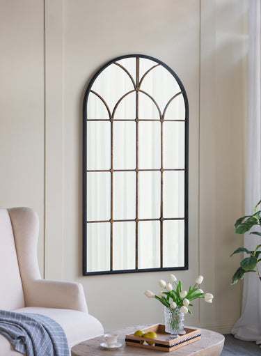 Antiqued Metal Wall & Floor Mirror - 1665mm at online8 furniture store Auckland