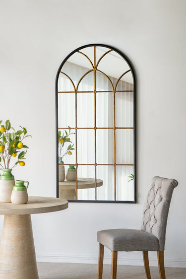 Antiqued Metal Wall & Floor Mirror - 1665mm at online8 furniture store Auckland