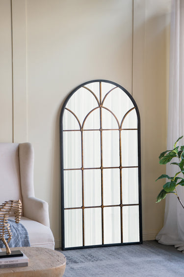 Antiqued Metal Wall & Floor Mirror - 1665mm at online8 furniture store Auckland