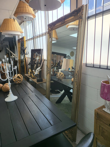 Antiqued Ornate Bevelled Floor Mirror - Bronze at online8 furniture store Auckland