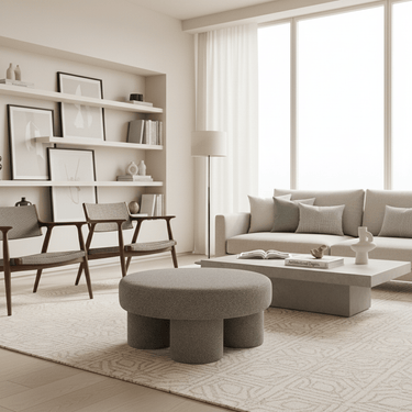 Arden Round Ottoman at online8 furniture store Auckland