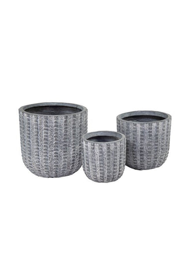 Arkansas Clayfibre Pot Washed Grey-Set of 3 at online8 furniture store Auckland