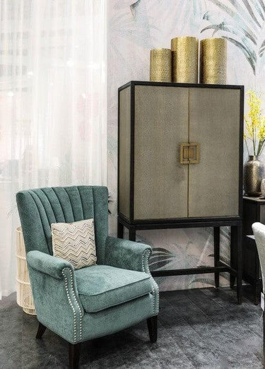 Arlington Wingback Armchair - Teal at online8 furniture store Auckland