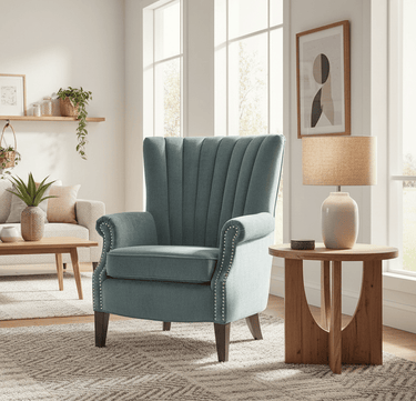 Arlington Wingback Armchair - Teal at online8 furniture store Auckland
