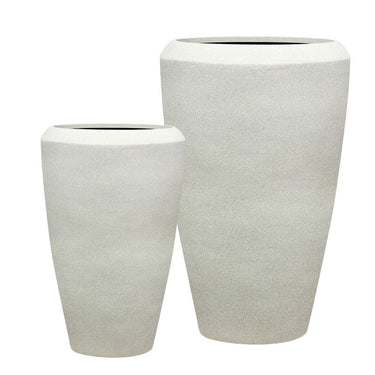 Artemis Stone Lite Planter Set/2 - Chalk Beige at online8 furniture store Auckland