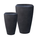 Artemis Stone Lite Planter Set/2 - Coal Black at online8 furniture store Auckland