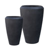 Artemis Stone Lite Planter Set/2 - Coal Black at online8 furniture store Auckland