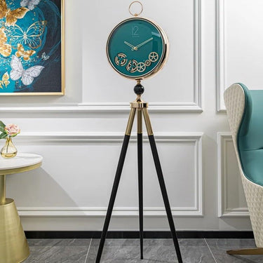 Artisanal Time Craft - Designer Floor Clock with Moving Gears Mechanism at online8 furniture store Auckland