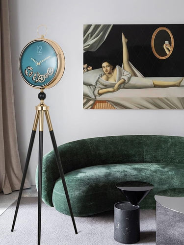 Artisanal Time Craft - Designer Floor Clock with Moving Gears Mechanism at online8 furniture store Auckland