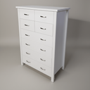 Asbel 8 Drawers Tallboy - White at online8 furniture store Auckland
