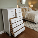 Asbel 8 Drawers Tallboy - White at online8 furniture store Auckland