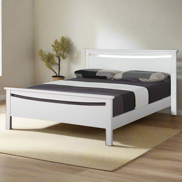 Asbel Bed Frame - White at online8 furniture store Auckland