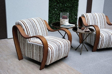 Ascot Club Chair W/ White Teddy Fabric - Brown at online8 furniture store Auckland