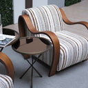 Ascot Club Chair W/ White Teddy Fabric - Brown at online8 furniture store Auckland