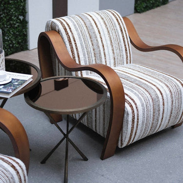 Ascot Club Chair W/ White Teddy Fabric - Brown at online8 furniture store Auckland