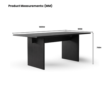 Athens Torri Dining Table - Black at online8 furniture store Auckland