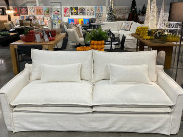 Atlanta 3 Seat Slip Cover Sofa - Natural at online8 furniture store Auckland