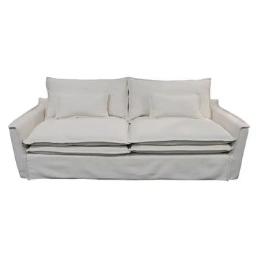Atlanta 3 Seat Slip Cover Sofa - Natural at online8 furniture store Auckland