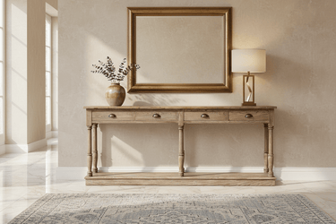 Augustus Farmhouse Console Table - Reclaimed Elm at Online8 Furniture Auckland NZ