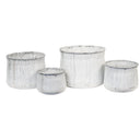 Avery Rustic Galvanised Tall Planters - Set of 4 at online8 furniture store Auckland