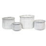 Avery Rustic Galvanised Tall Planters - Set of 4 at online8 furniture store Auckland