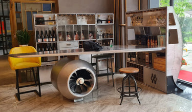 Aviator Bar Table & Cabinet with Propeller at online8 furniture store Auckland