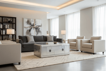 Aviator Coffee Table | Industrial Silver & Wood at Online8 Furniture Auckland NZ