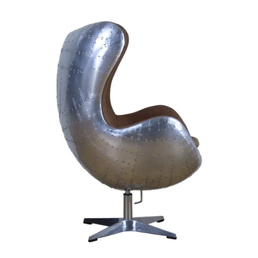 Aviator Industrial Egg Chair - Brown at online8 furniture store Auckland